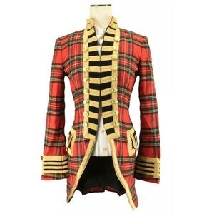 ISO Denim Supply red tartan plaid officer’s jacket S,M